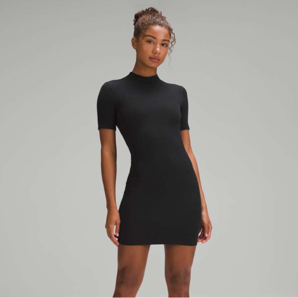 NWT Black All Aligned Ribbed Short Sleeve Dress